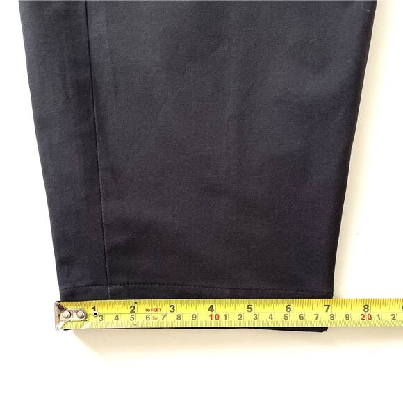 Lafayette 148 New York Cropped Tapered Black Pants Side Elastic Waist - Picture 12 of 15